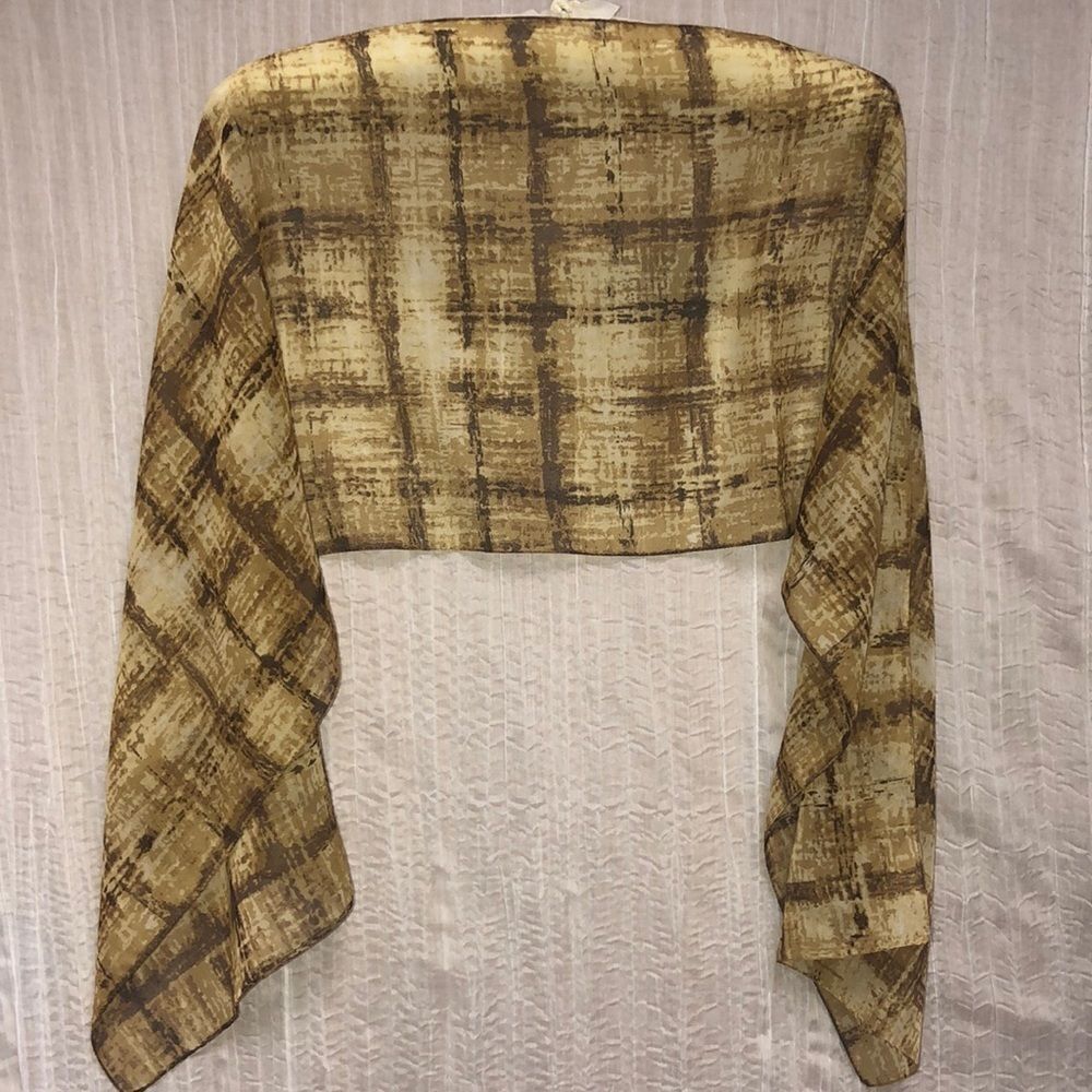 GAP Gold Tan Brown Plaid Scarf